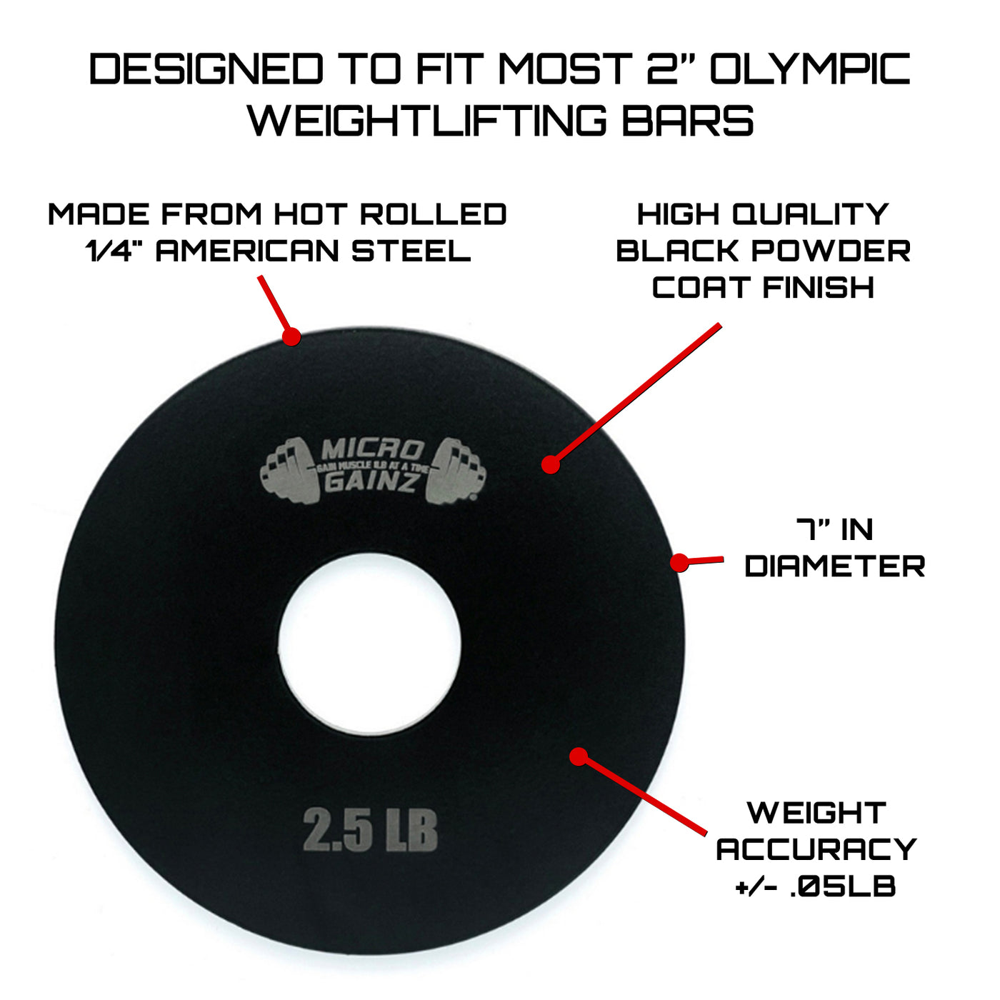 Micro Gainz - Steel Olympic Weight Plates (Pair)