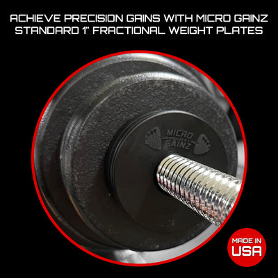 Micro Gainz Standard 1-Inch Center Hole Fractional Weight Plates Pair of 1.25LB Plates